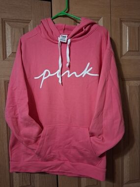 Women's Pink 'Pink' Script Hoodie Sweatshirt